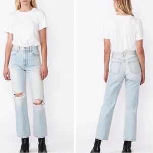 SLVRLAKE London Ankle Jeans Heartbreak Hotel Distressed Light Wash 26